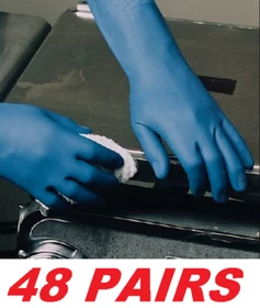 Ansell Utility Gloves Latex / Nitrile Blend, Chemical Resistant (48 Pairs) Blue