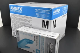 AMMEX Professional Blue Nitrile Medical Food Disposable Gloves Powder&Latex Free