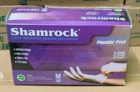 Shamrock Latex Hand Gloves 100ct/box XS, S, M, L 60600 