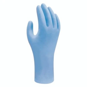 Showa 7502PF Biodegradable PF 2.5 Mil Blue Nitrile Gloves, 2000/Case, S-2XL