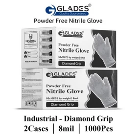 GLADES Heavy Duty Black Nitrile Gloves Powder Latex Free 8 Mil M L XL XXL