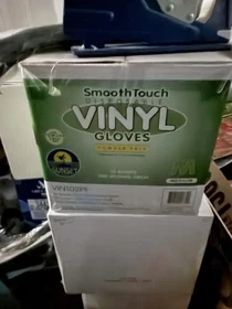 Sunset SmoothTouch Medium or XLarge disposable Vinyl Gloves Powder Free 1000/CS