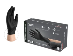 First Glove Black Disposable Nitrile Gloves 3 Mil Latex & Powder Free