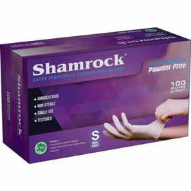 Shamrock Latex Hand Gloves Disposable Gloves Powder Free - 1 box of 100 gloves