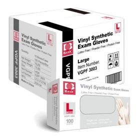 1000pcs Medical Clear Vinyl Exam Disposable Gloves, Latex & Powder-Free,Sz: S-XL