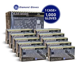 6mil Black Nitrile Powder-Free Gloves Disposable, S M L XL Box of 1000 New