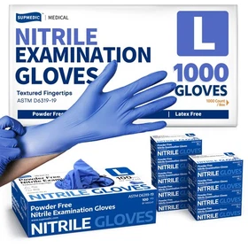 Medical Nitrile Exam Gloves, Blue Iris, Powder-Free Food-Safe Disposable Glove