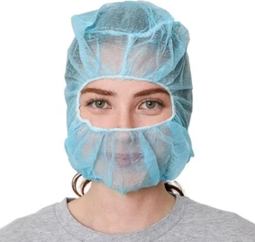 Blue Disposable Non-Woven Hoods (1000 pcs/Case) - Latex-Free Multi-Purpose Cover