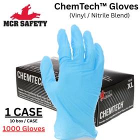 MCR Safety 7010 Industrial Grade Nitrile/Vinyl Powder Free Disposable - L & XL
