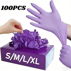 10-100PCS Disposable Purple Nitrile Gloves Latex Free Waterproof Work Gloves