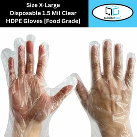 Disposable Polyethylene Food Service Gloves High Density Select Size Pieces