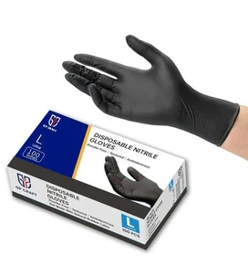 Disposable Nitrile Exam Gloves, 5 Mil Black, Powder-Free Heavy Duty Clean Glove