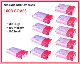 Interplast FOOD SERVICE HANDLING Vinyl Gloves Disposable 1000 sets POWDER FREE