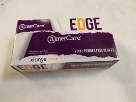 Amercare Edge Vinyl Powder Free Gloves X-LG or Large, 1,000/CS, "FREE SHIPPING"