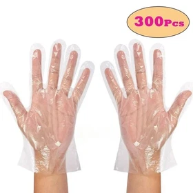 Disposable Gloves Clear Transparent Plastic Latex Free Food Prep Safe Gloves