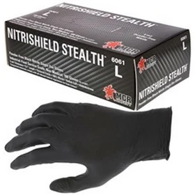 MCR Safety 6061 NitriShield&trade; Stealth&trade; 9.5" 4 mil or 12" 6 mil Black Disposable
