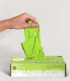Styletek Lime Nitrile Gloves &ndash; Powder Free, 5 Mil, Extra Strength