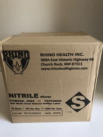 1000 Case - Rhino Purple Nitrile Gloves Powder Free Chemo Rated Size Small Large