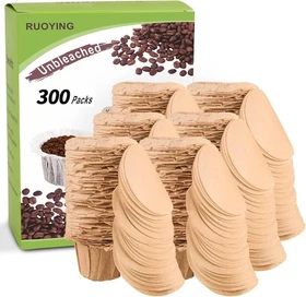 Unbleached K Cup Disposable Paper Filters with Lid for Reusable K Cup Filter