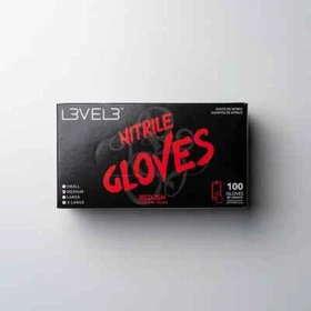 Level 3 Professional Nitrile Gloves S,M,L Available Red-Ish Color 100 Pack NEW