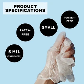 Vinyl Disposable Medical Exam Gloves 5 Mil Clear Powder Free Select Size Pieces