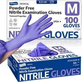 Disposable Nitrile Exam Gloves, Powder & Latex Free, Food Prep & Cleaning