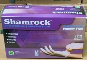 Shamrock Latex Hand Gloves CASE 1,000 pcs, 10 Boxes 100ct/box XS, S, M, L 60600