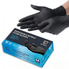 Heavy Duty Black 6Mil Nitrile Disposable Gloves Latex-Free Powder-Free 1000Pcs