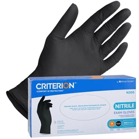 Henry Schein Criterion N300 Nitrile Exam Gloves, Black &ndash; 300/Box, Latex-Free, Di