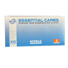 Blue Nitrile Disposable Exam Gloves Powder-Free, 100/bx, 3.5mil, S/M/L/XL, ECS