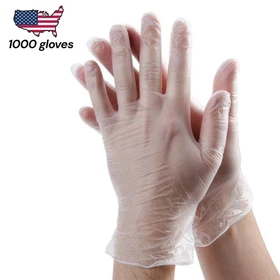 Clear Vinyl Disposable Gloves Powder Free Latex Free Food Grade 1000 Case