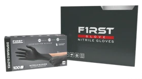 First Glove Black Disposable Nitrile Gloves 3 Mil Latex & Powder Free