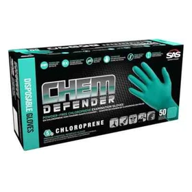 SAS Safety Chem Defender Chloroprene Exam Glove 50/Box Extra Long Choose Size