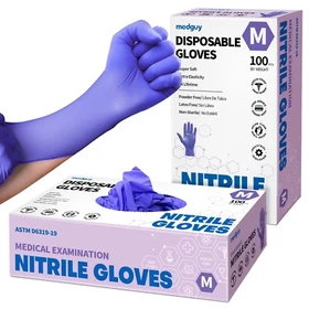 Disposable Nitrile Gloves 4.5 mil Premium Powder-Free Food-Safe Clean Exam Glove