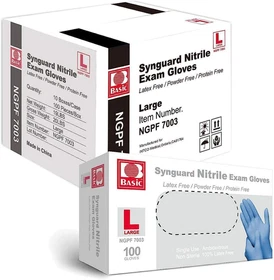 Medical Blue Nitrile Exam Gloves, Latex-Free & Powder-Free Food-Safe House Clean