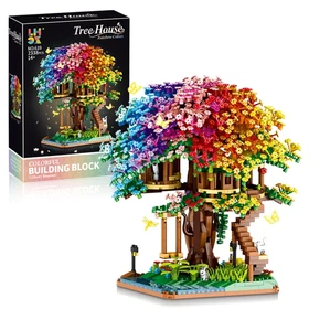 2338PCS Rainbow Color Tree House Building Block Sets Micro Bricks Toys for Kids 