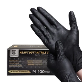 GP Craft 8 Mil Black Nitrile Gloves: Diamond Grip, 1000-Count Case