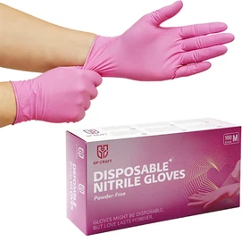 100Pcs Disposable Nitrile Gloves 3-mil Latex Free  Gloves Food Safe Cleaning