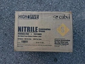 High Five Nitrile Examination Gloves Various Sizes - Powder-Free Textured