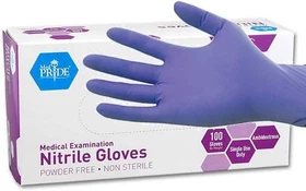 Medpride Nitrile Exam Gloves, Powder-Free, Iris Blue, Medium, Box of 100
