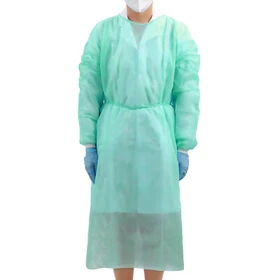 JMU Disposable Isolation Gowns PP Soft Medical Gowns with Knitted Elastic Cuffs