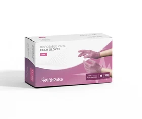 FifthPulse Vinyl Exam Latex Free & Powder Free Gloves - Box of 100 Gloves