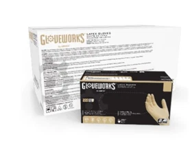Gloveworks Ivory Latex PF Ind Gloves - 6 mil - Case of 1000