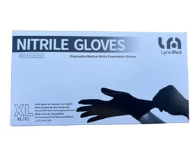 Case of 1000 Black Nitrile Disposable Exam Gloves 4 Mil, Latex & Powder Free