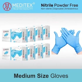 MEDITEX&reg; Disposable Exam Nitrile Gloves Blue Latex/Powder Free 4mil 1000 PCS