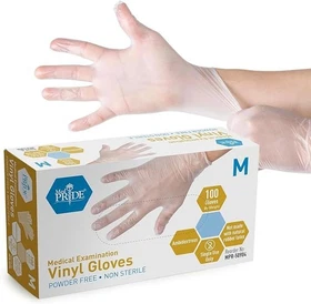 MED PRIDE Vinyl Exam Gloves Disposable Food Service Medical Powder-Free 200ct