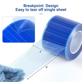 AZDENT 4" x 6" Medical Dental Barrier Film Tattoo Tape Adhesive Roll 1200 Sheets