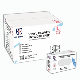Disposable Vinyl Gloves, Latex-Free Powder-Free Blue Plastic Gloves1000pcs