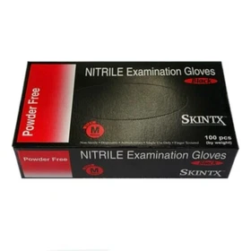 SkinTx Black Nitrile Disposable Powder Free Examination Gloves - Pack of 100