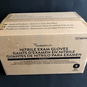 2000 Count Case - Cardinal Health Flexal Nitrile Exam Gloves S / M / L  Exp 2026